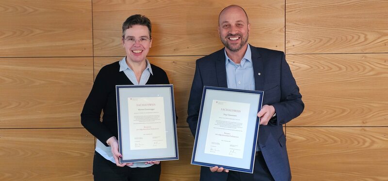 Myriam Emmenegger und Jürg Glanzmann - fortan Bestatter mit eidg. Fachausweis